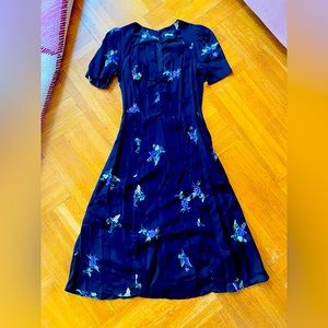 Reformation Vintage Cut Puff Sleeve Dress - Black, Lilac Design